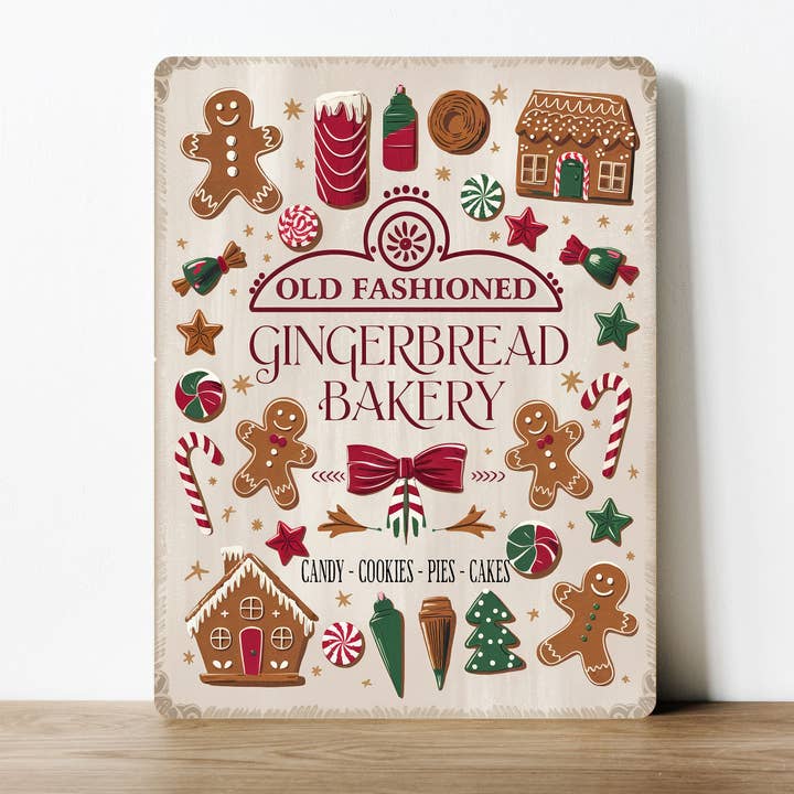 panetteria di pan di zenzero vecchio stile caramelle biscotti torte crostate per la vendita all'ingrosso da parte di The British Metal Signs Company