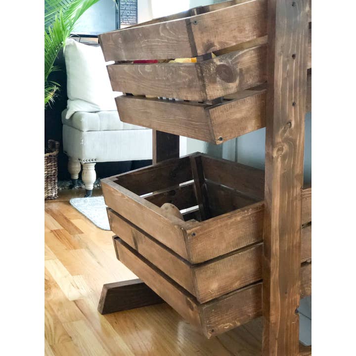 The Blended Nest – Engroshandel Køkkenopbevaring – Træ Vegetabilsk Bin- Træ Snack Stand- Producerer Stand - Vegetabilsk Opbevaring -Træ Kartoffel Bin - Vegetabilsk Bin - Veggie4