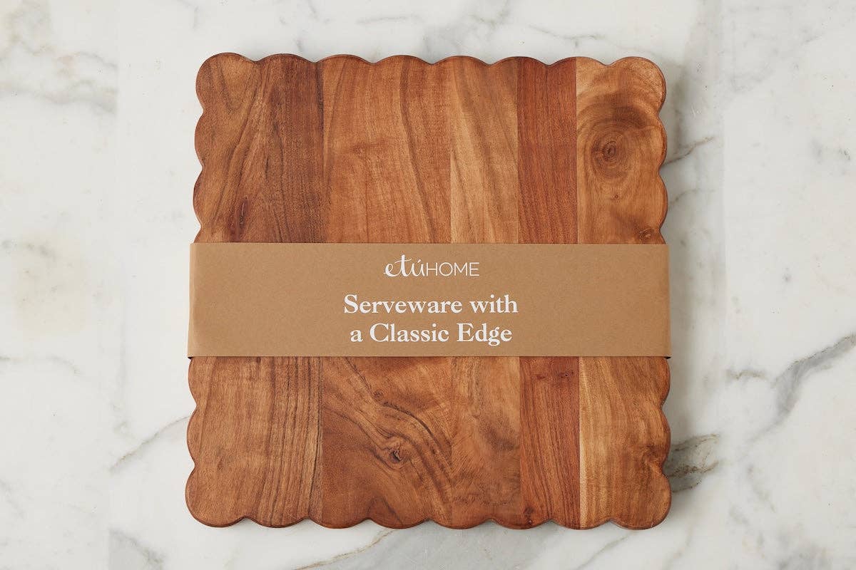 etúHOME - Wholesale Cutting Board - Scalloped Cutting Board, Large Square6