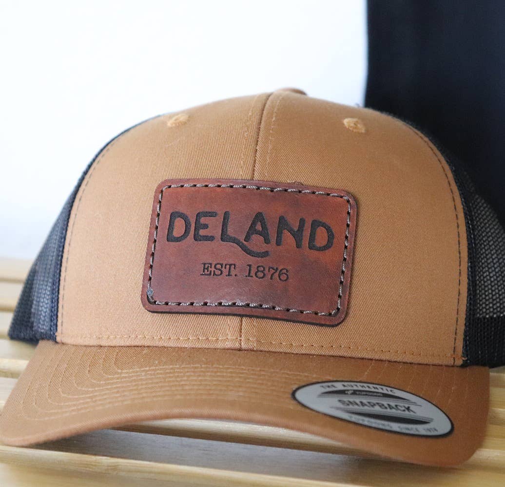 Florida Leather Co - Wholesale Trucker Hat - Unisex - Personalized City Leather Patch on Trucker Hat1