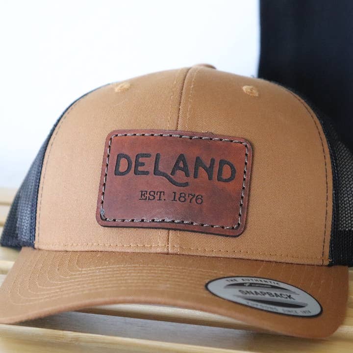 Florida Leather Co - Wholesale Trucker Hat - Unisex - Personalized City Leather Patch on Trucker Hat1