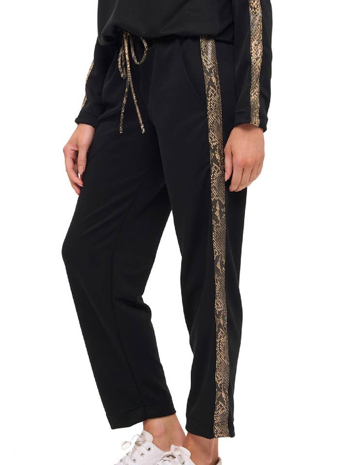 Modal Scuba Knit Jogger w/Contrast Stripe for wholesale by Ookie & Lala / O&L