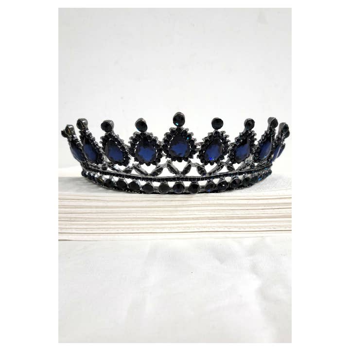 Chicas - Wholesale Tiara - Women's - One Size Fits All Metal Tiara With Jewel Rhinestones HT879-62