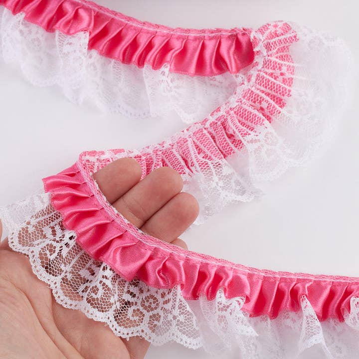 Factory Direct Craft - Wholesale Ribbon - Gift Wrapping - Ruffled Ribbon & Lace Trim (6 @25yds) - Select Color