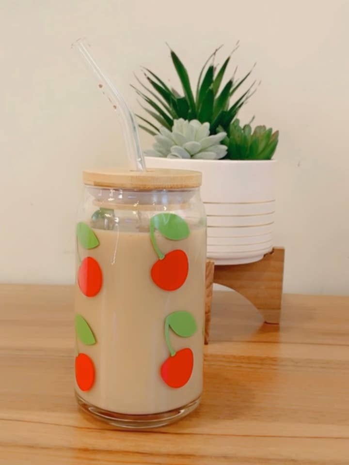 Körsbär öl kan glas för wholesale av Pink pretty designs