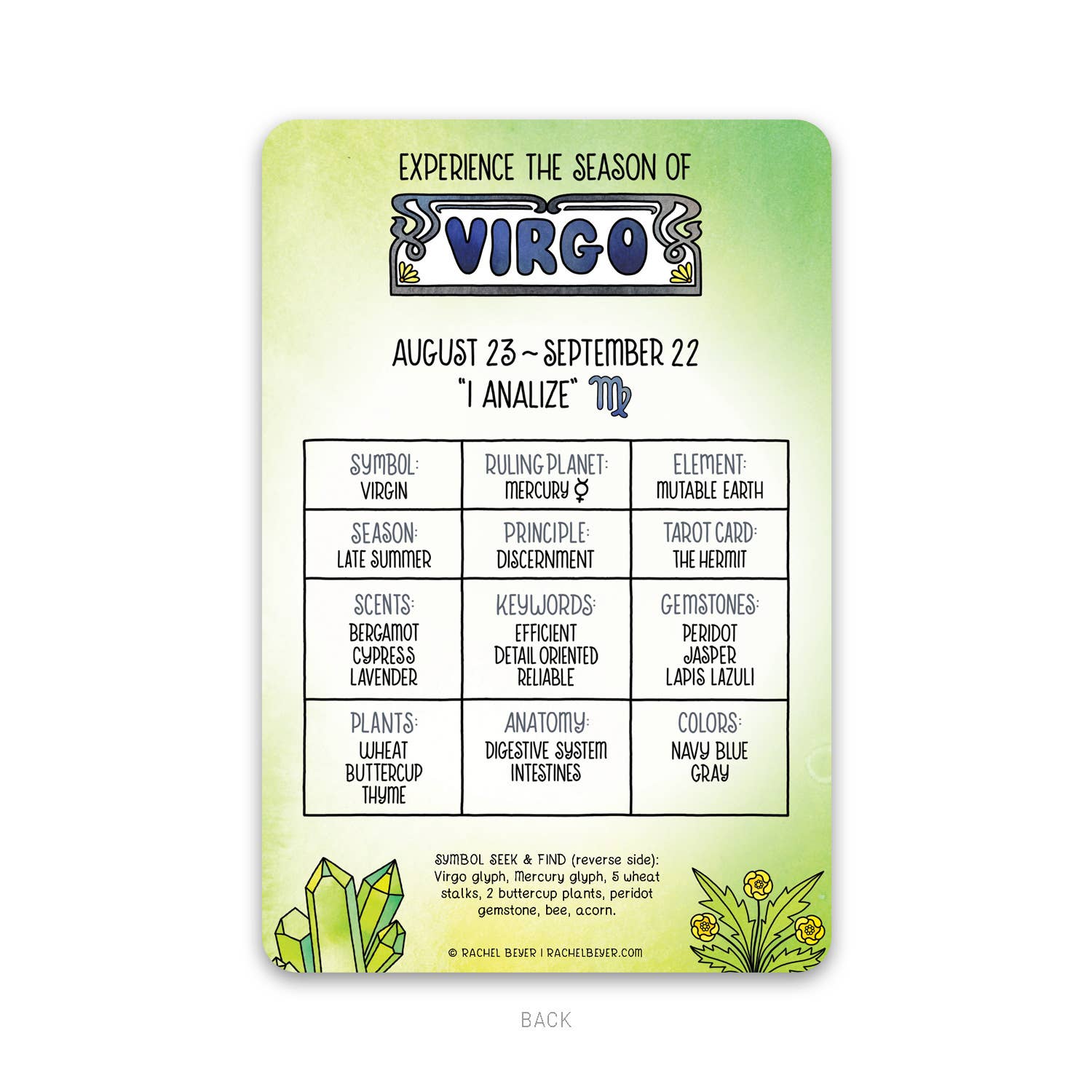 Rachel Beyer - Wholesale Art Print - Virgo Zodiac Mini Art Print2