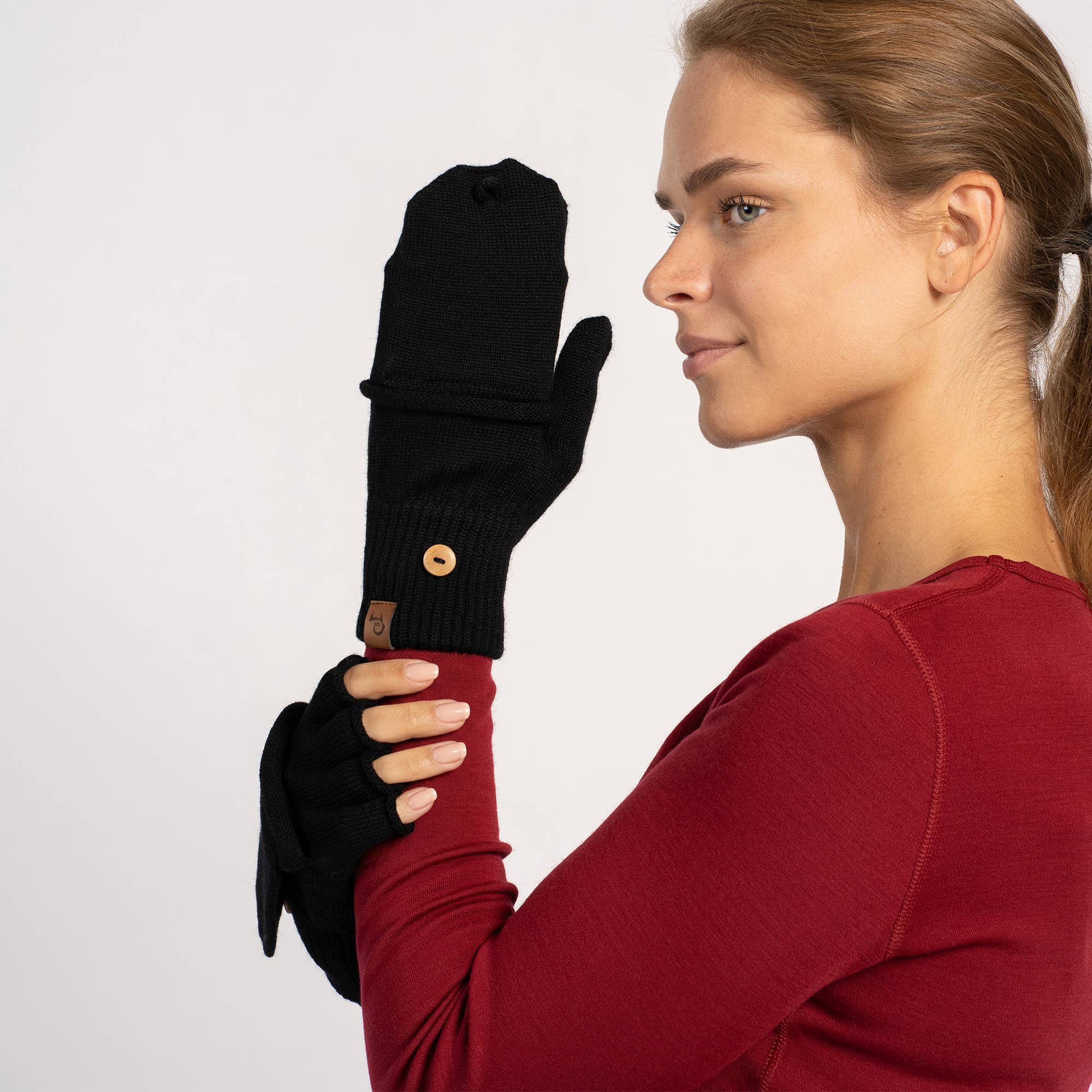 menique - Wholesale Gloves - Women's - Merino Wool Convertible Gloves For Women0