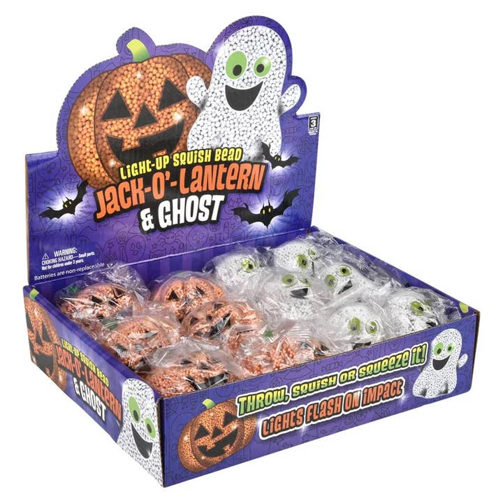 Holiday Farm - Wholesale Light-Up Toy - Kids & Baby - Christmas Ghost Squishy Bead Light Up Kids Toys- In Bulk