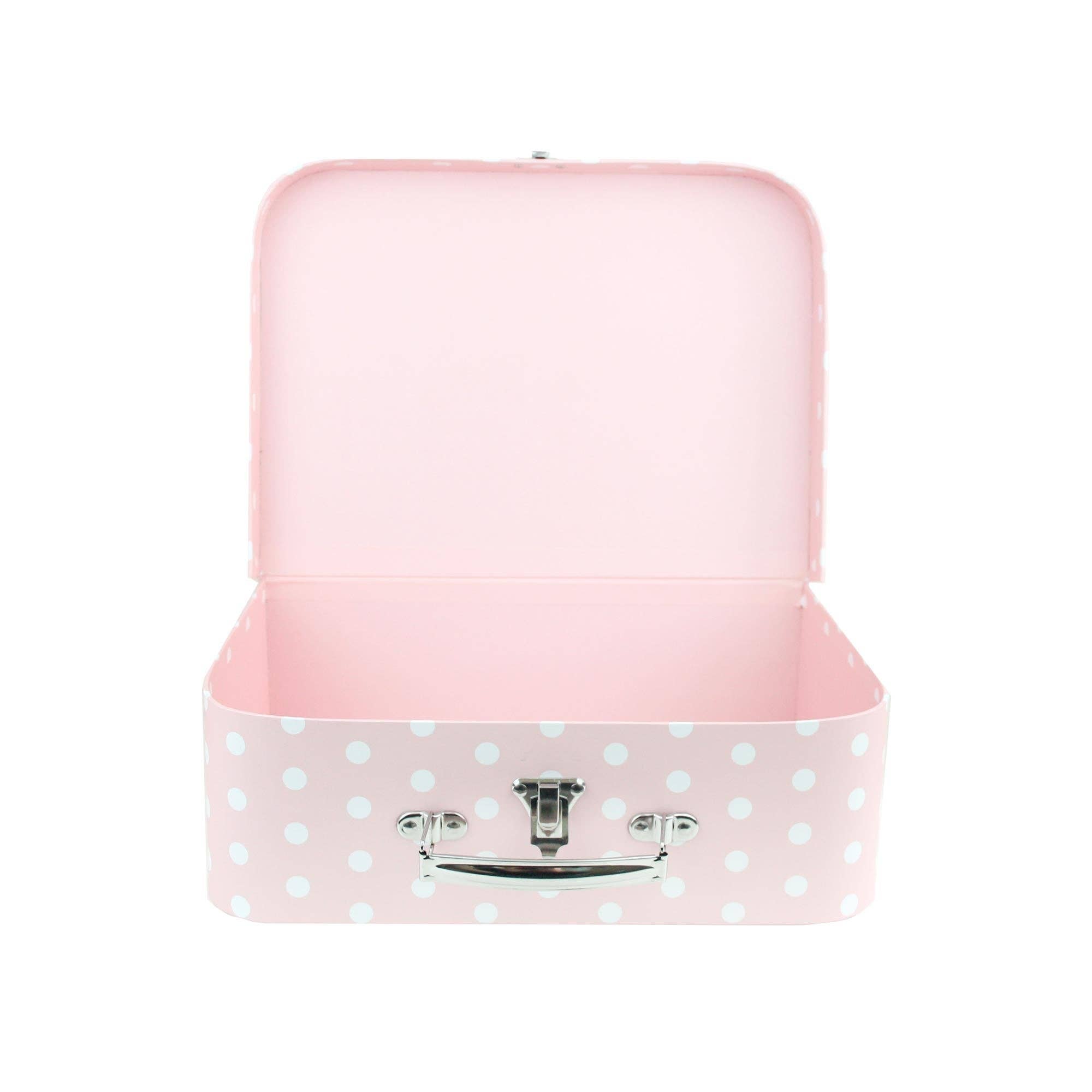 Emartbuy - Wholesale Gift box - Elegant Pink Stripes & Polka Suitcase Style Gift Boxes - Set of 35