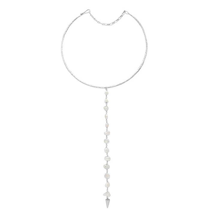 ACUS - Wholesale Y-Neck/Lariat Necklace - Infinity Silver Pearl Necklace