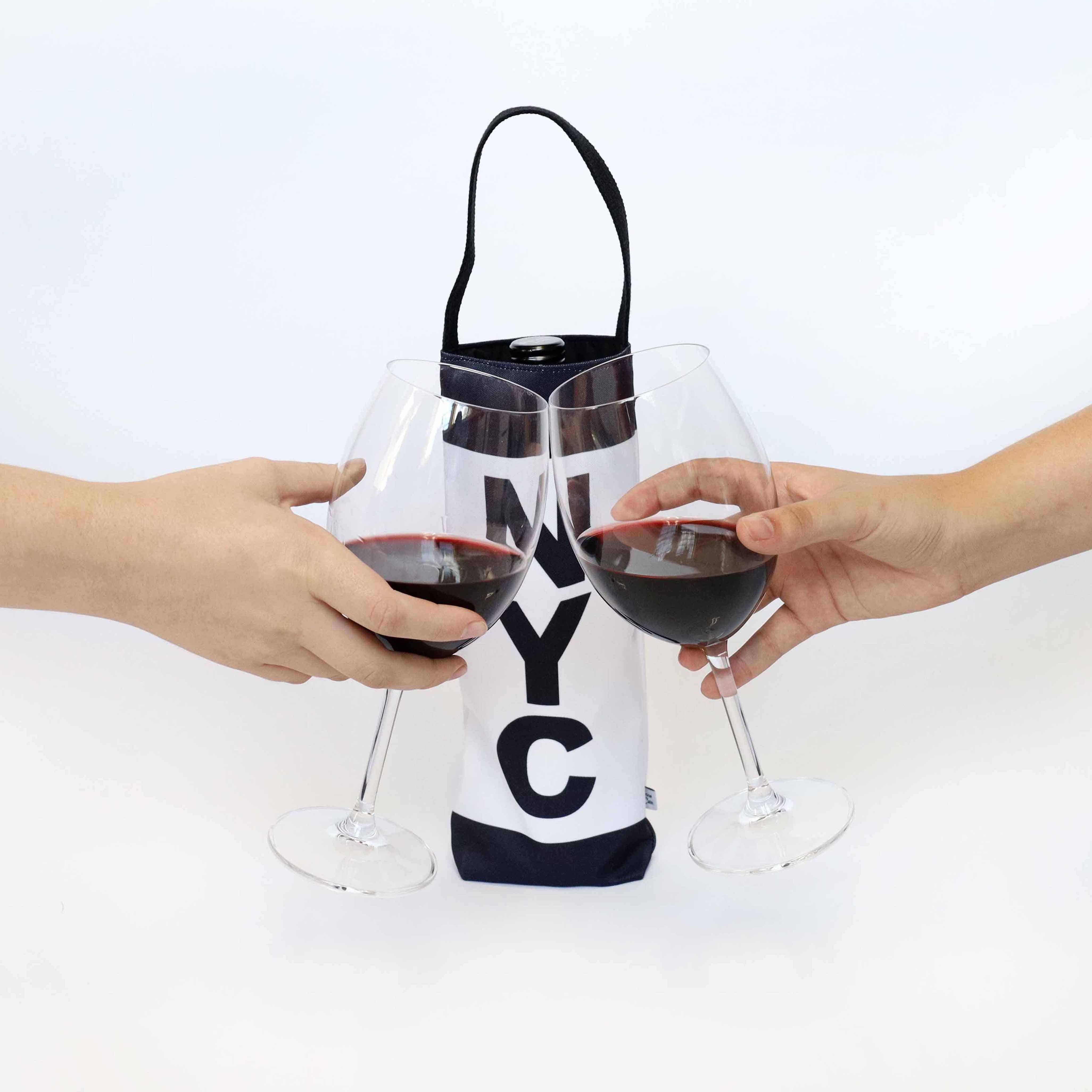 Anne Cate – wholesale Vinkasse – CLE (Cleveland) City Förkortning Canvas Wine Tote3