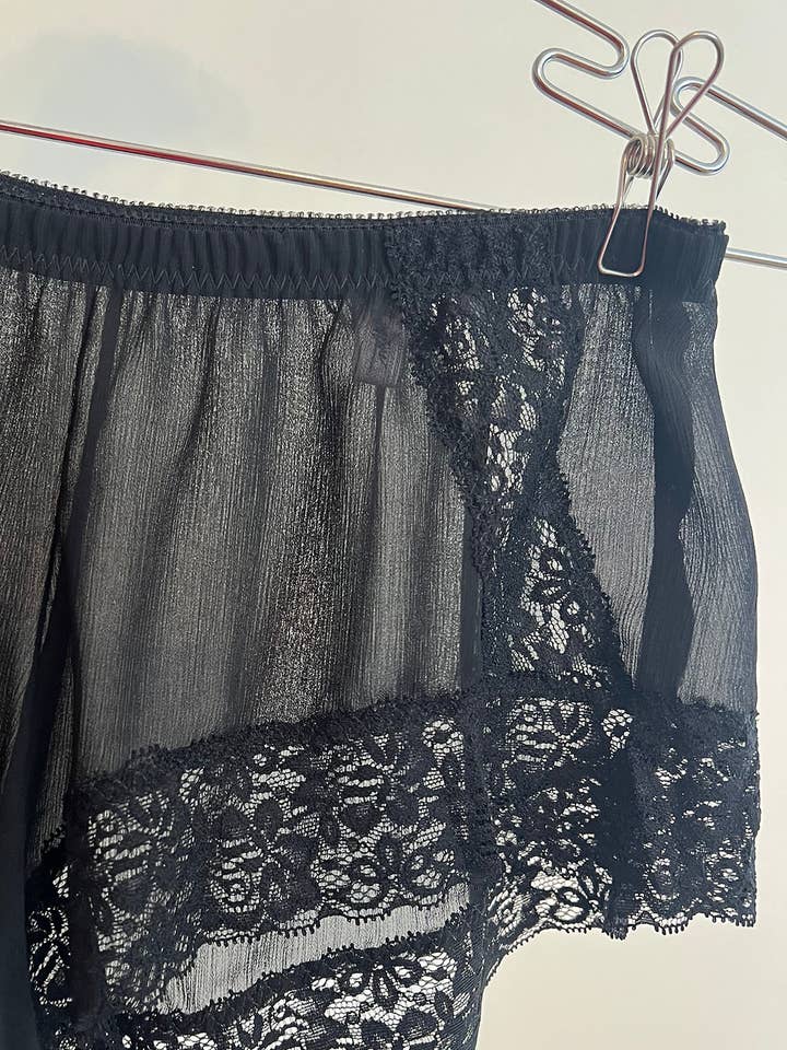 Clare Bare - Wholesale Underwear - Women's - Finisterre Tap Short in Black Silk Chiffon10