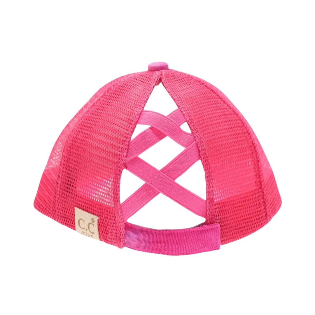 C.C Beanie – wholesale Baseballkeps – Barn – Barn Keps med Batikmönster och Korslagd Hög Hästsvans CC Ball Cap KIDSBT7918