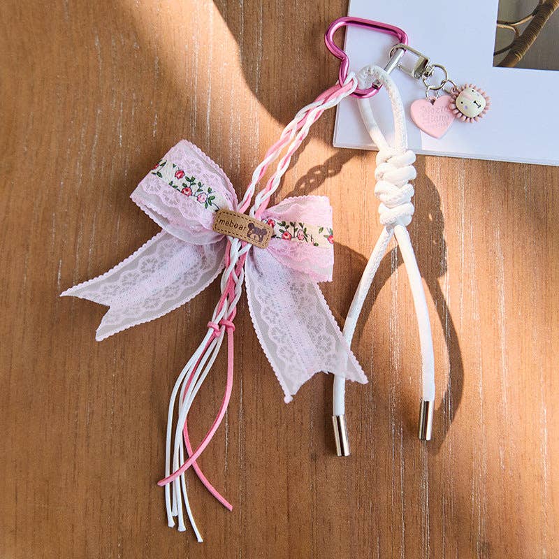 Dipped Shop - Wholesale Keychain - Women's - Cute Bow Star Braided Keychain Bag Charm DP25C7679