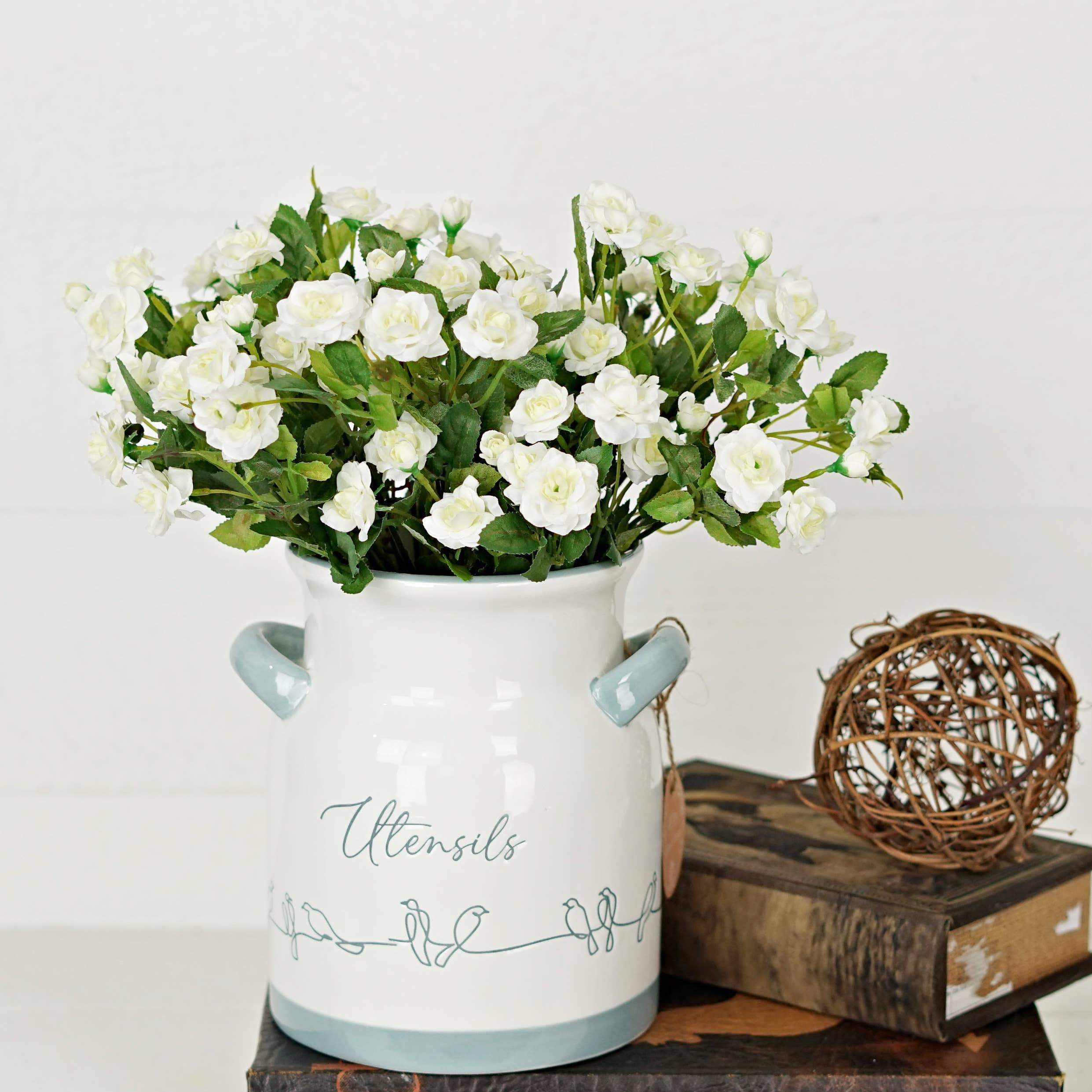 Impressive Enterprises, Inc. - Wholesale Artificial Flowers - 33660-11" Mini Rose Bush-CREAM color7