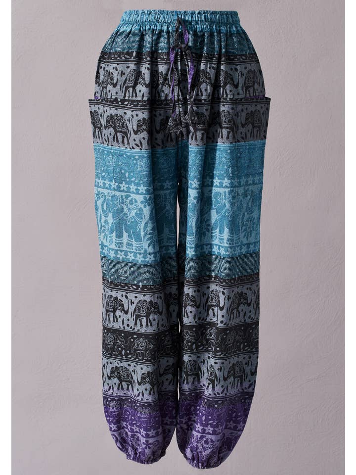 Namaste - Wholesale Pants – Women's - Elephant Print Harem Trouser2