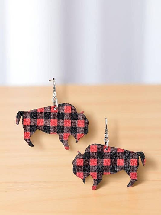 BOUCLES D'OREILLES PENDANTES À MOTIF CARREAUX OX pour la vente par Andrea Bijoux