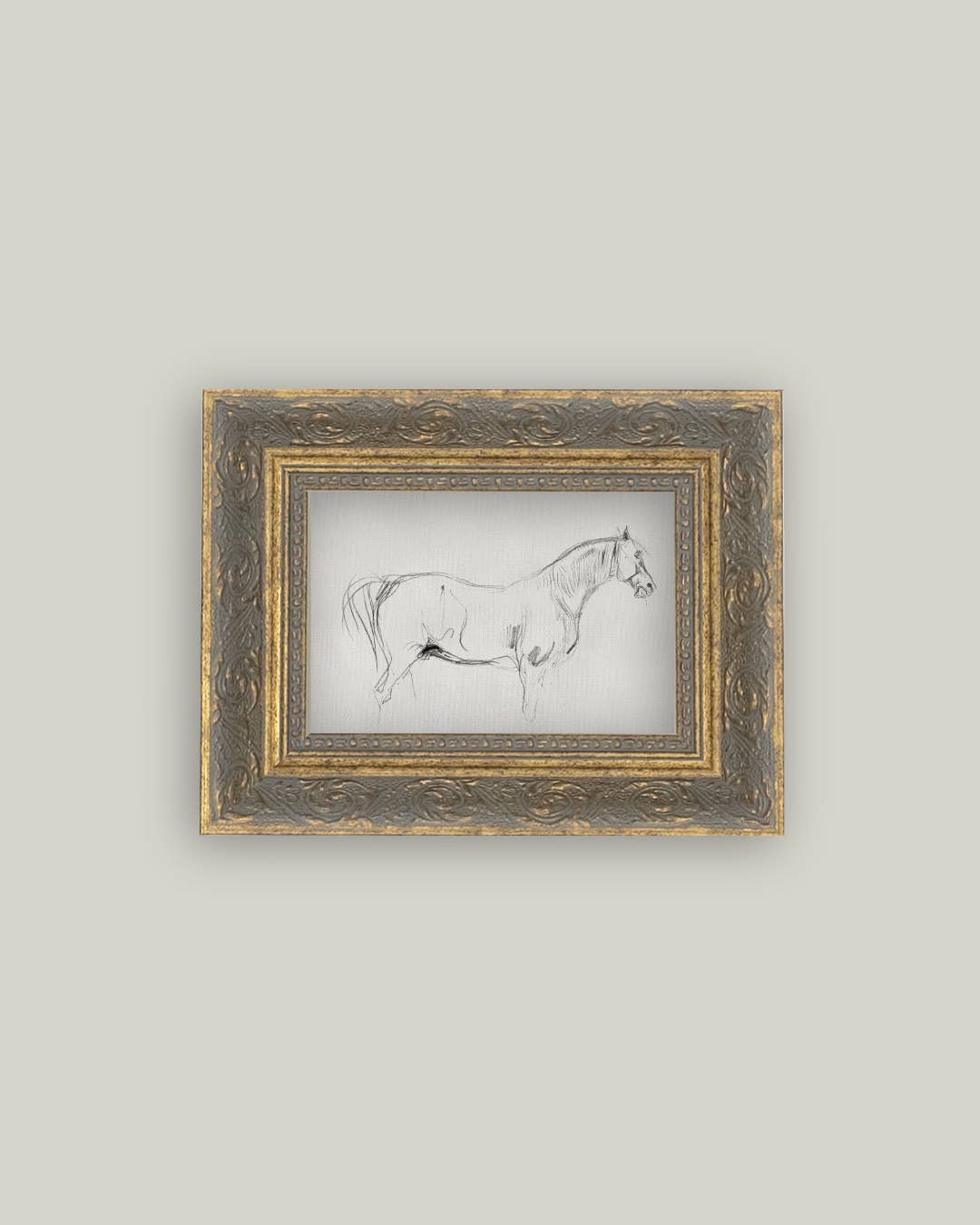 Petal Lane Home - Wholesale Wall Art Set - Horse Sketch Framed Antique Art2
