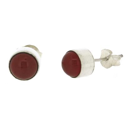 Nova Silver – wholesale Stud/post earrings – 6mm Carnelian Stud Earrings with Presentation Box