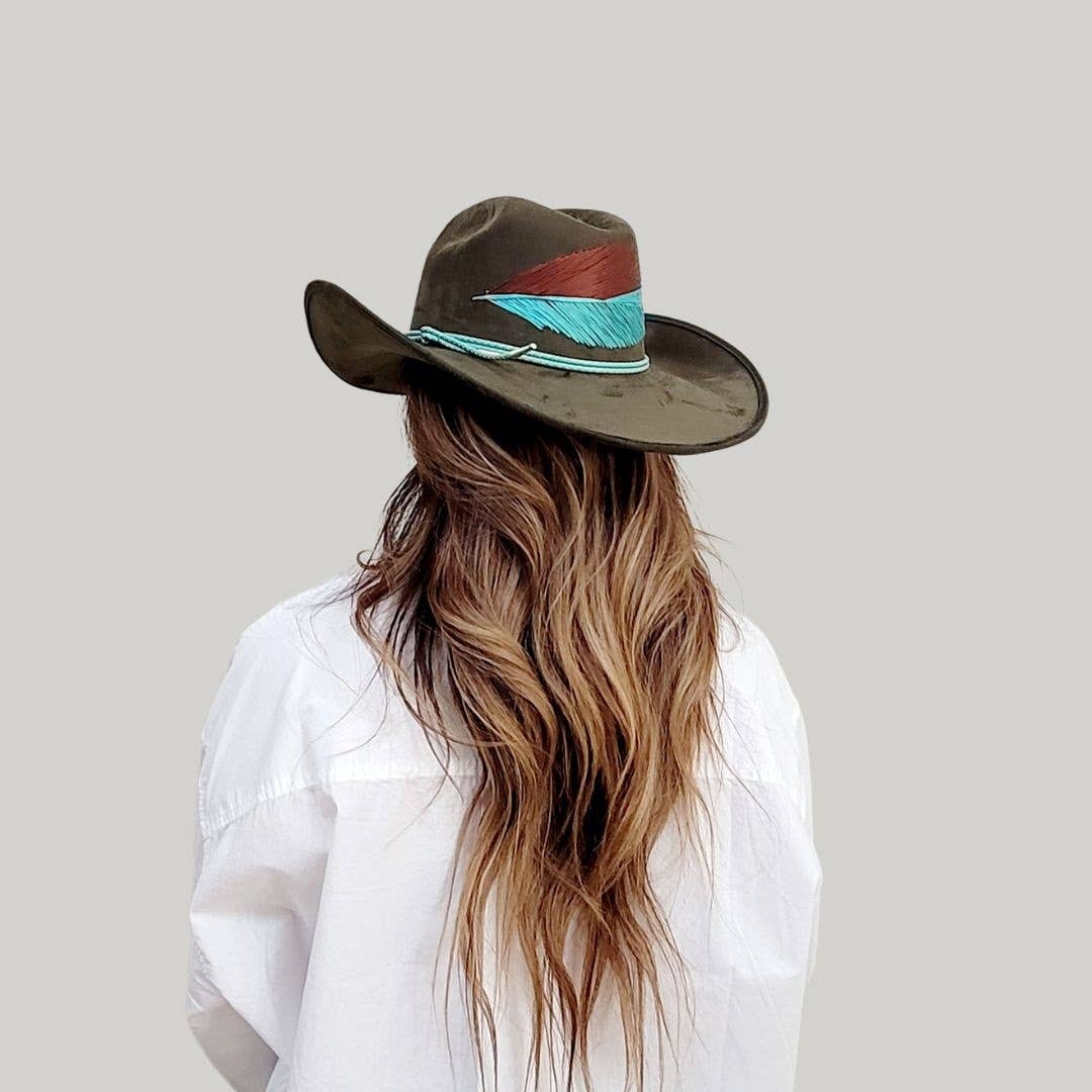 grün Presley Cowboyhut aus Polyester-Veloursleder, grün für den Großhandel auf Faire5