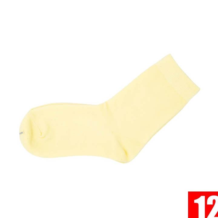 12 Pairs Yellow Premium Cotton School Socks for wholesale by Pantsnsox
