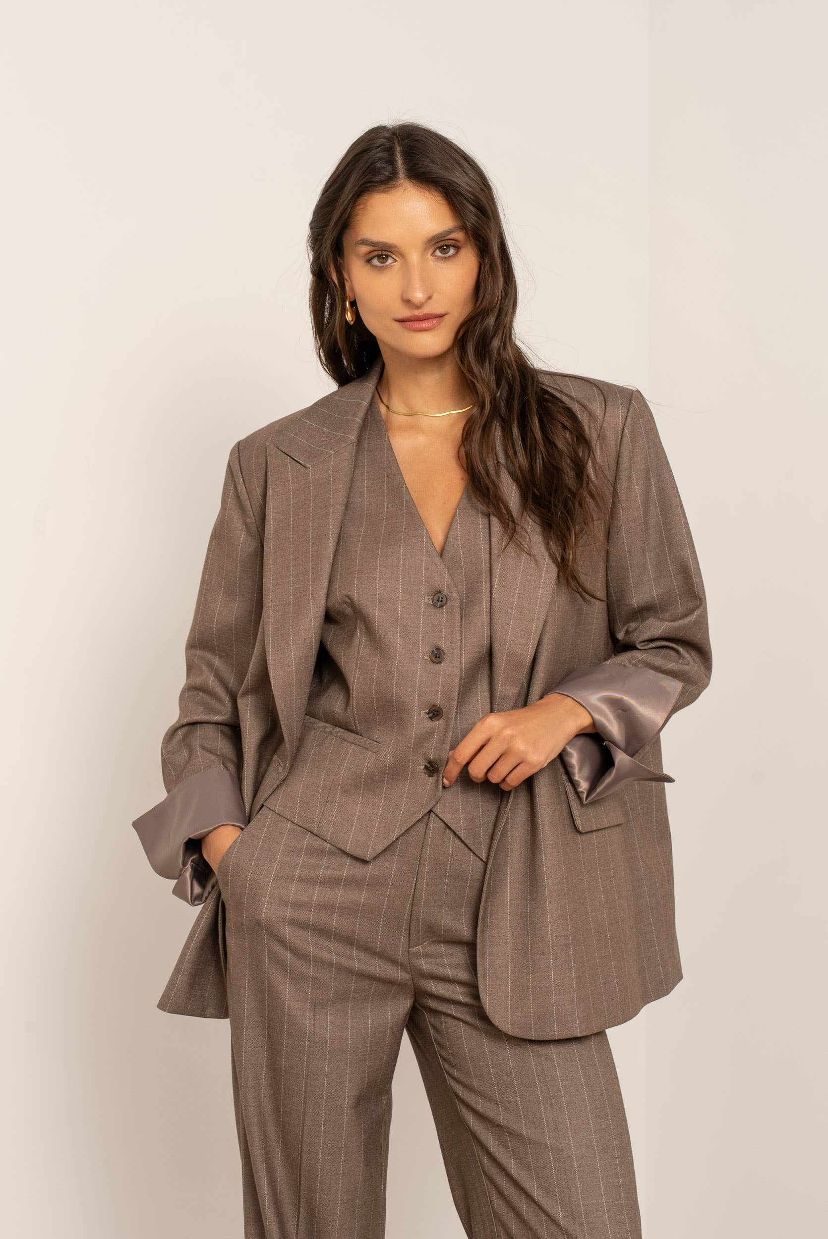 Attentif Paris - Wholesale Blazer - Women's - Oversized pinstripe blazer36