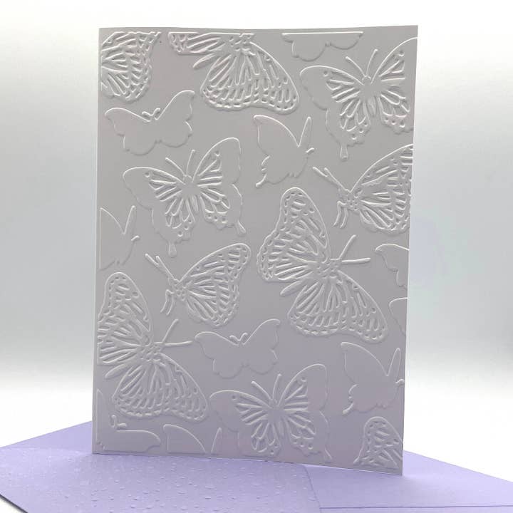 Butterflies Embossed Notecards - Pack of 6 for wholesale by Looks Inviting