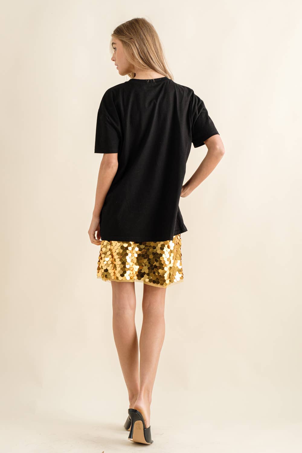 GOLD 32607S - Mirrored Disco Large Sequin Waist Mini Skirt for wholesale on Faire6