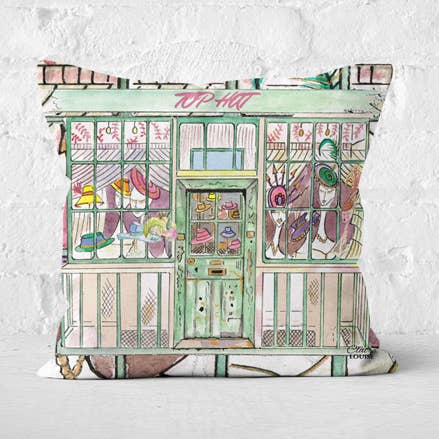 The Hat Shop Cushion for wholesale by Claire Louise