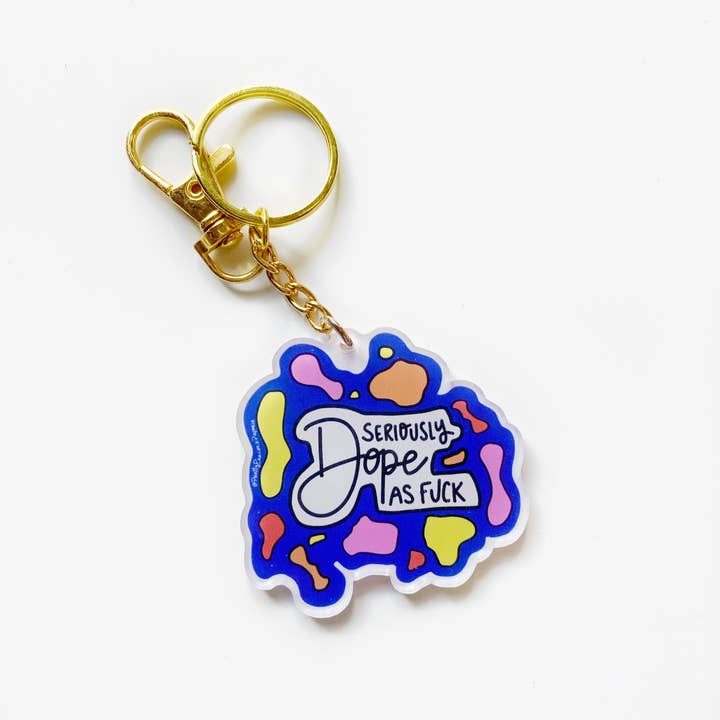 Allvarligt Dope AF nyckelring för wholesale av Pretty Peacock Paperie - Women's Empowerment