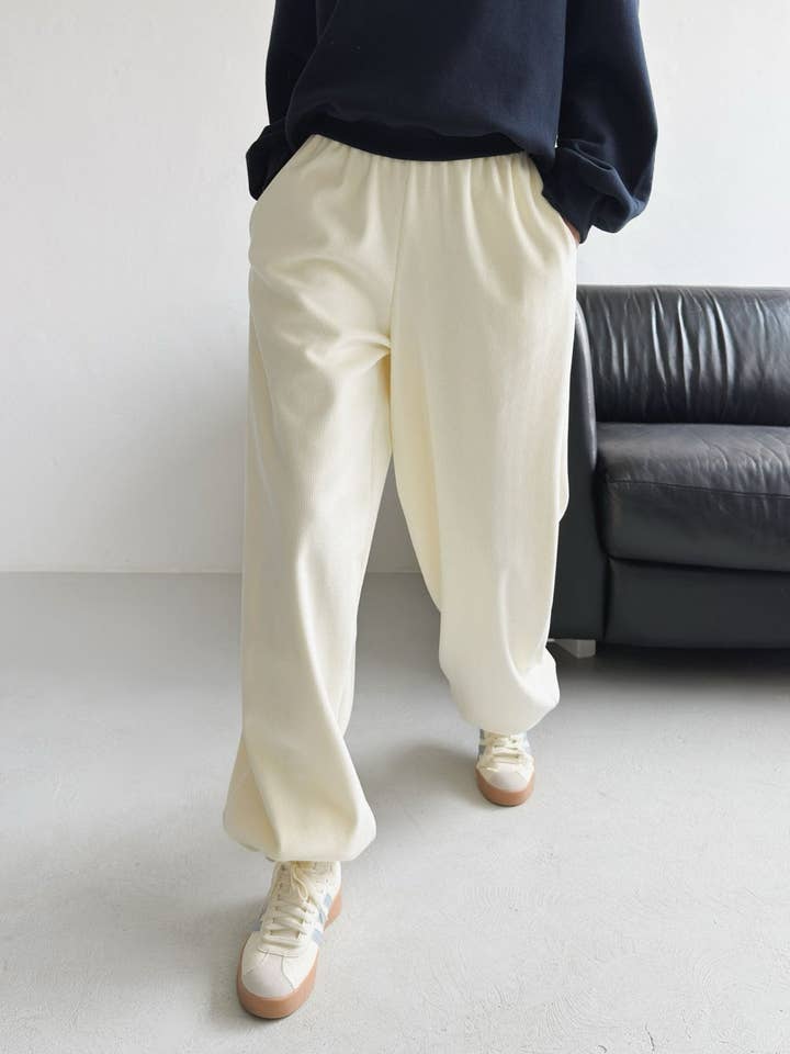 Velvet Minky Fleece-Lined Jogger Pants Big Size Overfit for wholesale by Little Light