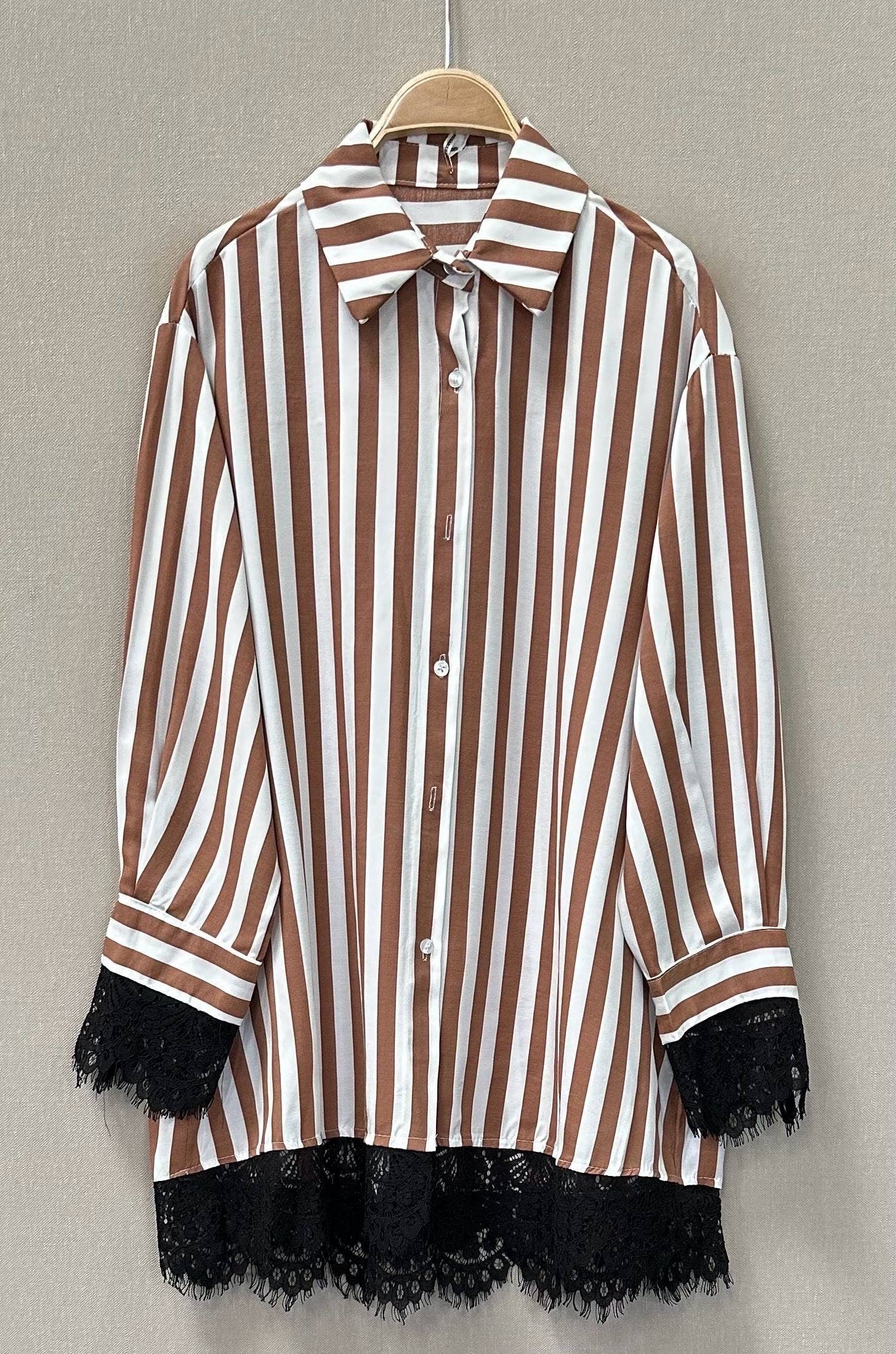 SWEET MAGIC MODA Y COMPLEMENTOS - Vente Chemise à col boutonné – femme - CHEMISE À RAYURES DIPLOMATIQUES1