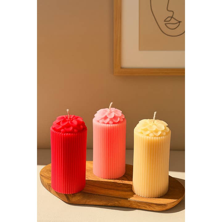 Aroma Therapy Candle - Wholesale Pillar candle - Floral Soy Wax Pillar Candle1