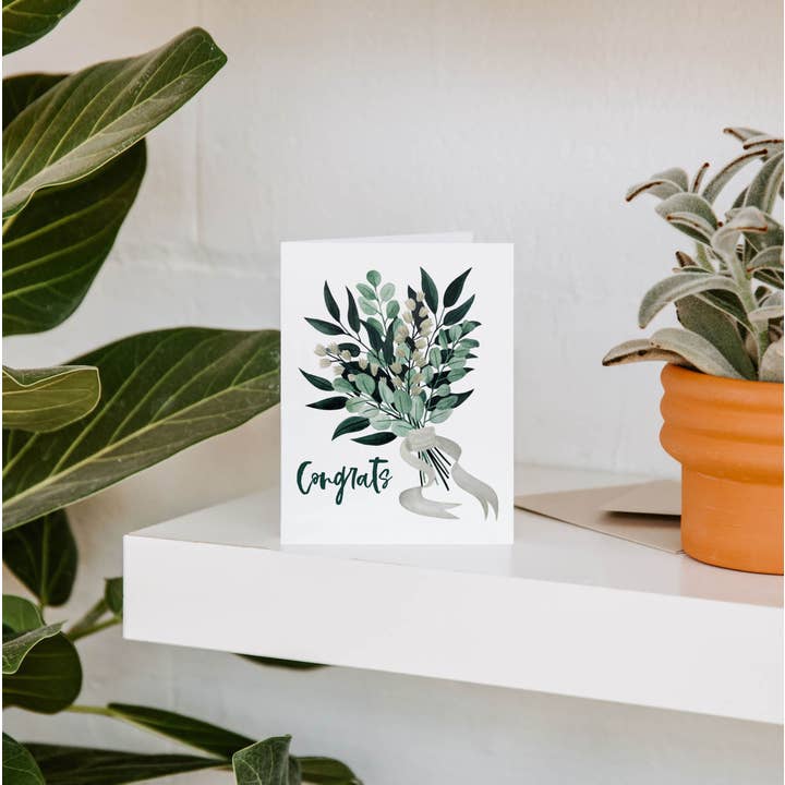 Paper Anchor Co. - Vente Faire-part de mariage - Carte de vœux avec bouquet de mariage | Félicitations1