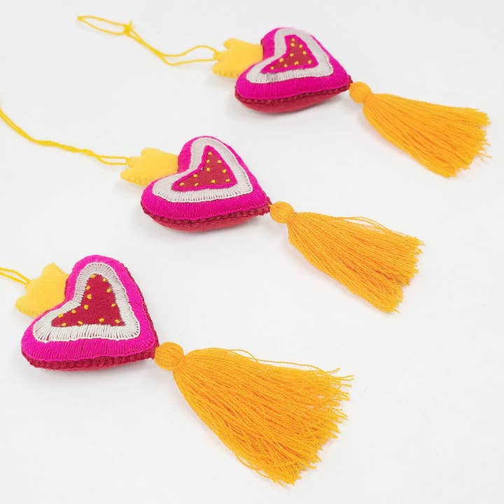 The Faria - Wholesale Purse/Bag Accessory - Women's - Mexican embroidered Heart tassel / heart with tassel 5