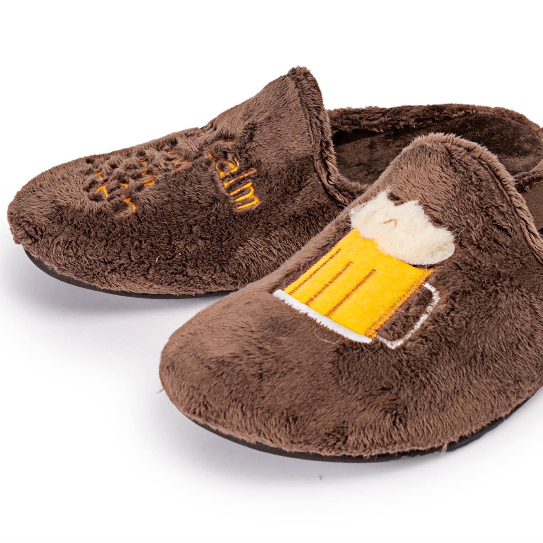 Marpen Slippers - Wholesale Slippers - Women's - “Keep Calm and Drink Beer” Brown Slippers1