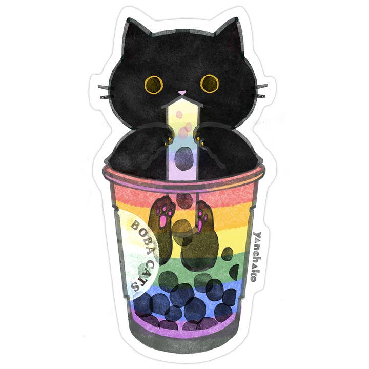 YANCHAKO - Wholesale Sticker - Die-cut Vinyl Sticker Boba Cats Pride