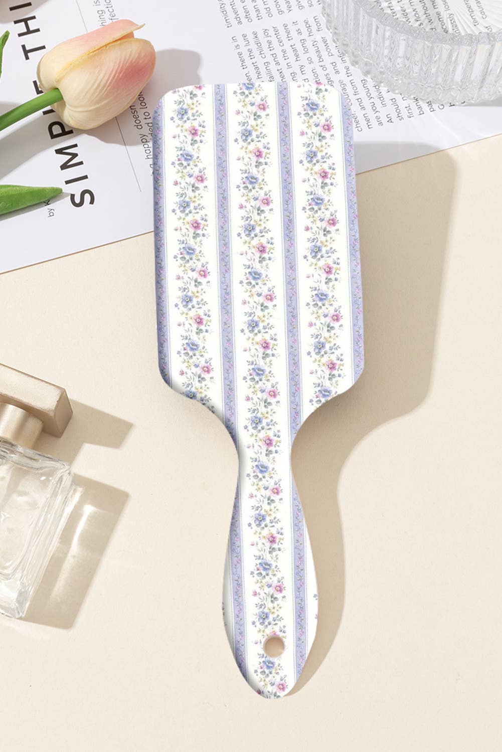 1 the Woman - Vente Peigne/brosse à cheveux - Peigne Coussin d'Air à Grande Palette Imprimé Fleurs et Nœuds2