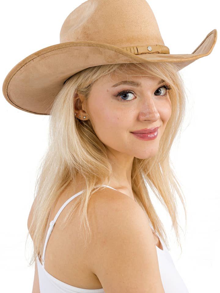 Cappello da cowboy Cutter in finta pelle scamosciata Nubuck per la vendita all'ingrosso da parte di Cap Zone