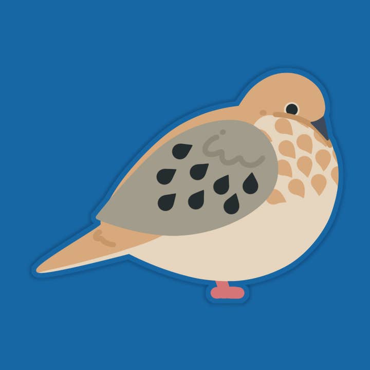 Laura Illustrates - Wholesale Phone & Laptop Stickers - Mourning Dove Vinyl Sticker | Waterproof Bird Vinyl Sticker