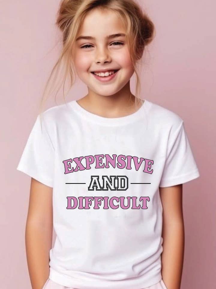 L1203 - EXPENSIVE N DIFFICULT graphic tee for wholesale by KNOCK ON THE STYLE