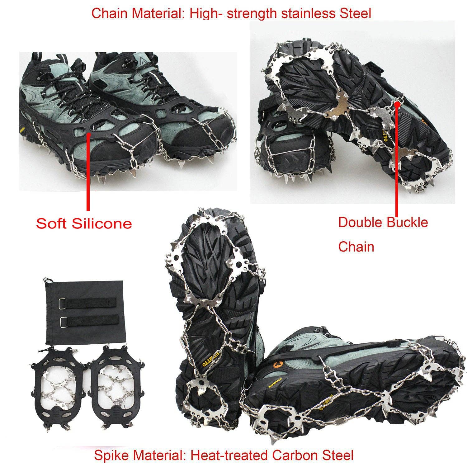 VIGOR - Wholesale Snow Boots - Women's - Anti Slip Crampons Ice Cleats for Hiking Snow Boots Shoes6