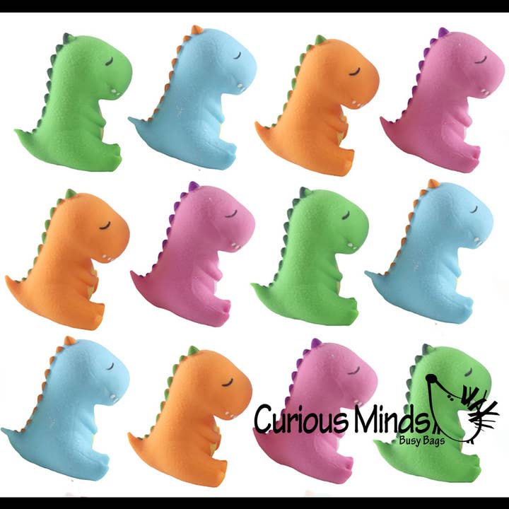 Curious Minds Toys - Wholesale Knijpbal - Kinderen en baby - 1 zachte crèmekleurige stressbal met dinosaurus gevuld met honden - Squishy Gooe8