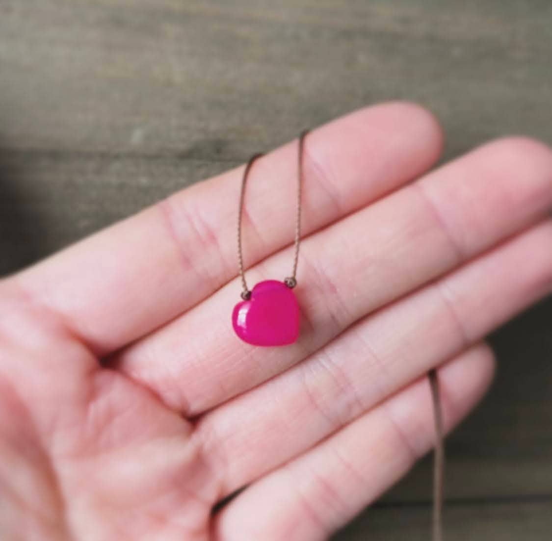 Merelani Designs - Vendita all'ingrosso Collana con ciondolo/pendaglio - Collana a cuore in calcedonio rosa3