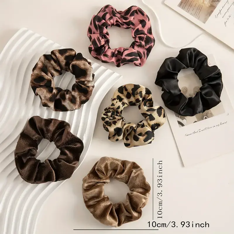 Kids4trendy – wholesale Scrunchie - Dam – SILK scrunchies Diamond Leopard5