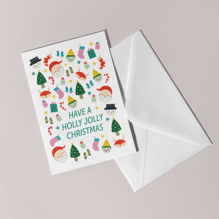 Holly Jolly Christmas Card for wholesale by Mint Parcel