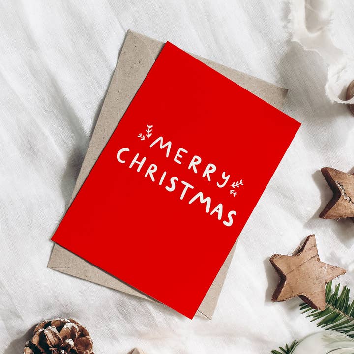 Red Glædelig Jul Card for engroshandel hos Evesdrop Designs