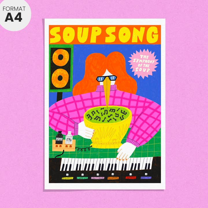 A4 POSTER - SOUP SONG - A404 for wholesale by Dans Les Dents