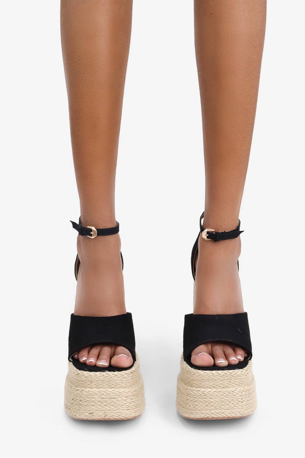 Lemonade Shoes – Großhandel Plateauschuhe – Damen – ALESSIO - Plateausandalen aus Raffia, Knöchelriemen, Sommer Beige2