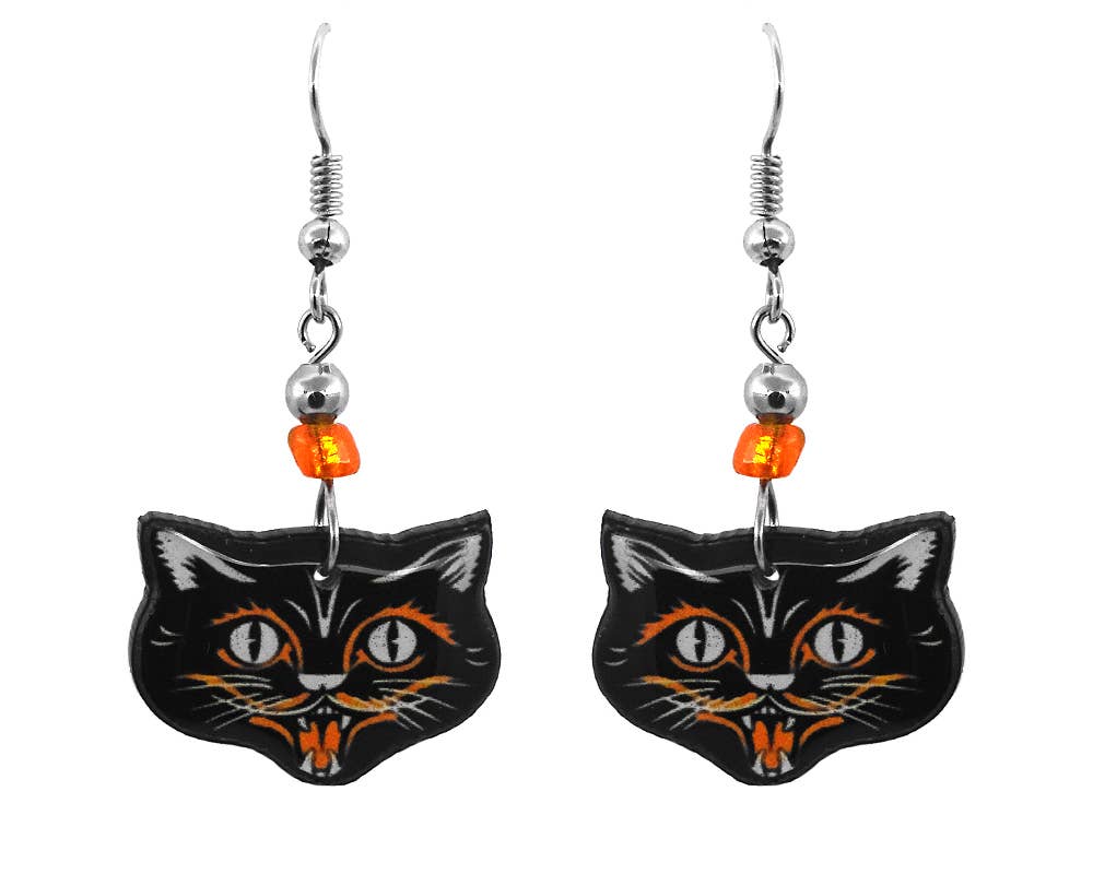 Pichincha - Wholesale Dangle Earrings - Acrylic Cat Face Pet Dangle Earrings5